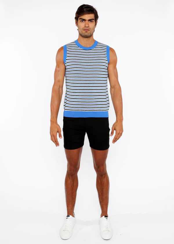ST33LE OPEN KINT STRIPE VEST AZURE/ MIDNIGHT