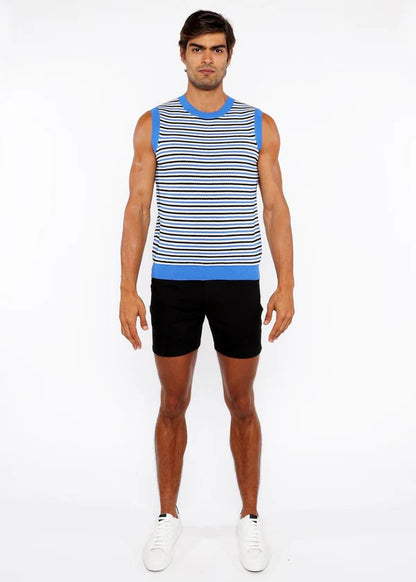 ST33LE OPEN KINT STRIPE VEST AZURE/ MIDNIGHT