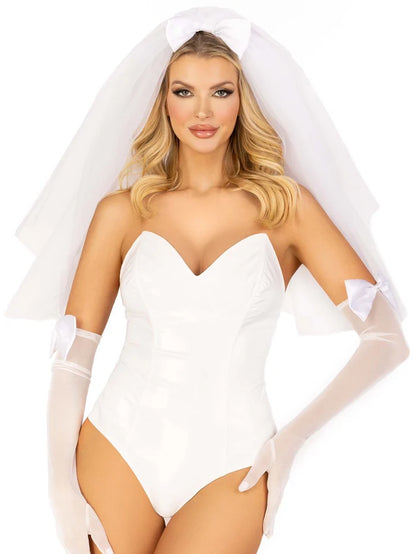 LEG AVENUE TIERED BRIDAL VEIL - WHITE