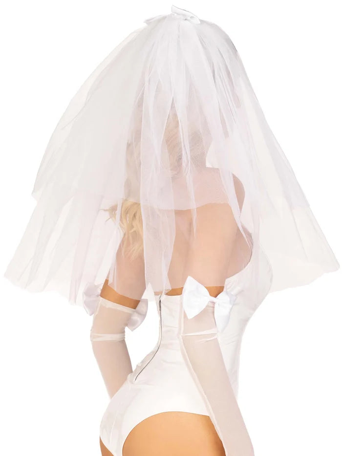 LEG AVENUE TIERED BRIDAL VEIL - WHITE