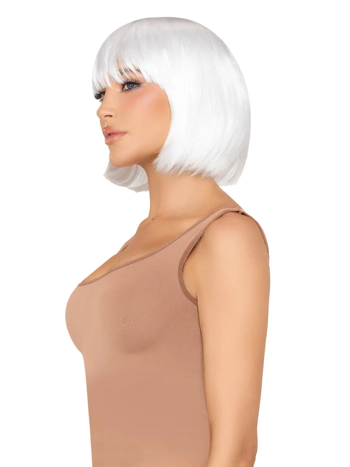 LEG AVENUE 13" PEARLESCENT SHORT NATURAL BOB WIG - WHITE