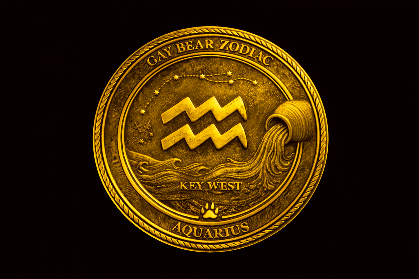 GAY BEAR ZODIAC - CHALLENGE COIN - AQUARIUS