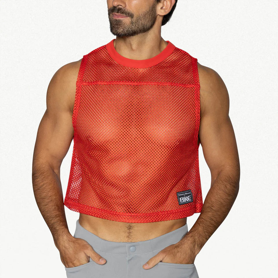 BIKE MESH SLEEVELESS PRACTICE JERSEY - RED