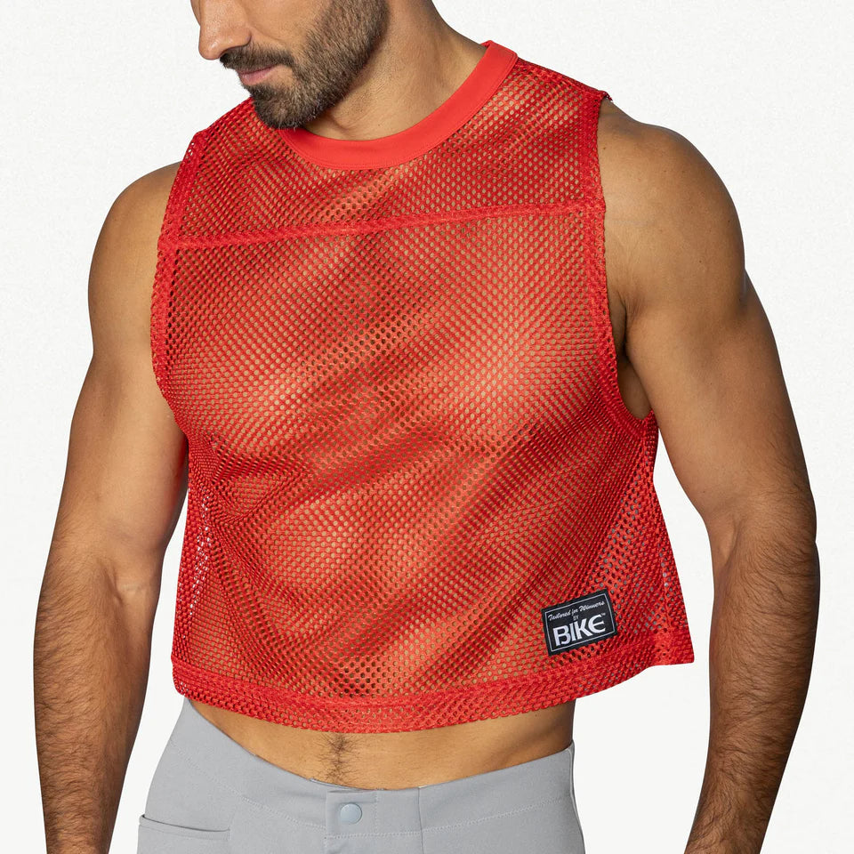 BIKE MESH SLEEVELESS PRACTICE JERSEY - RED
