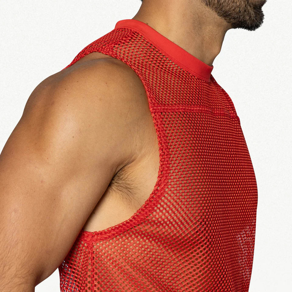 BIKE MESH SLEEVELESS PRACTICE JERSEY - RED