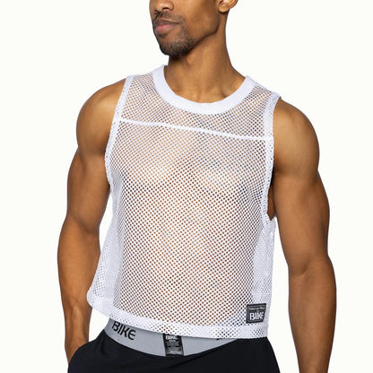 BIKE MESH SLEEVELESS PRACTICE JERSEY - WHITE