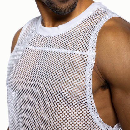 BIKE MESH SLEEVELESS PRACTICE JERSEY - WHITE