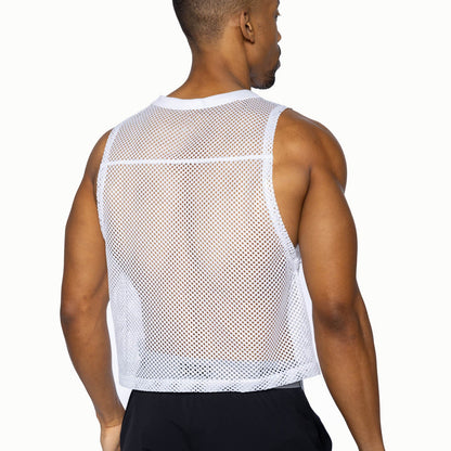 BIKE MESH SLEEVELESS PRACTICE JERSEY - WHITE