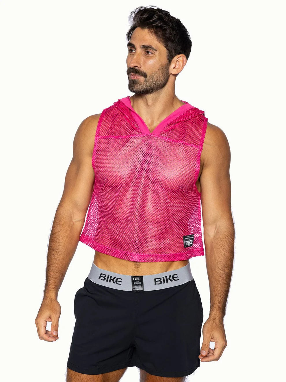 BIKE HOODED MESH PRACTICE JERSEY - HOT PINK