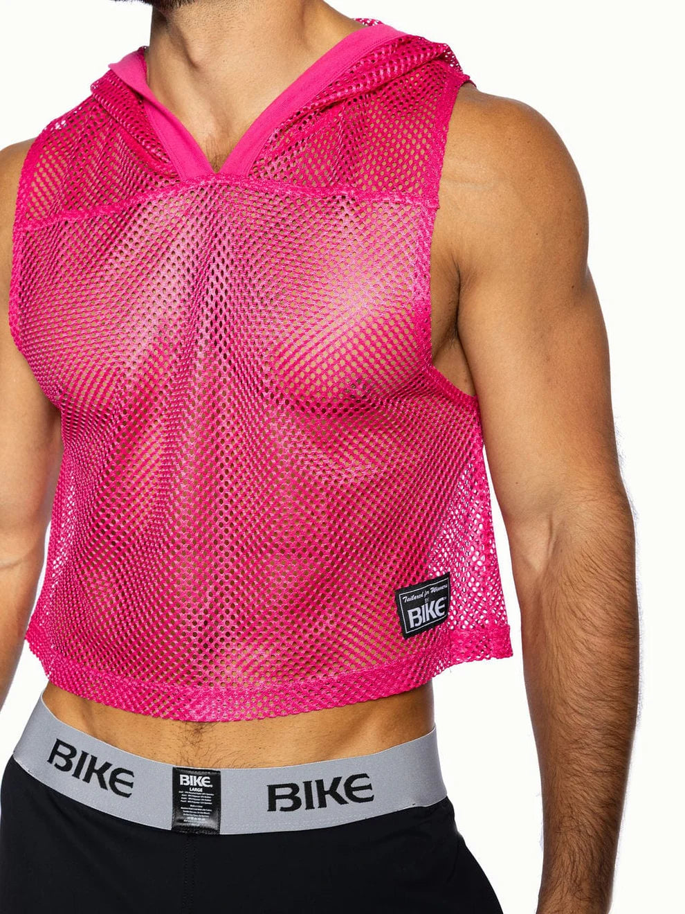 BIKE HOODED MESH PRACTICE JERSEY - HOT PINK