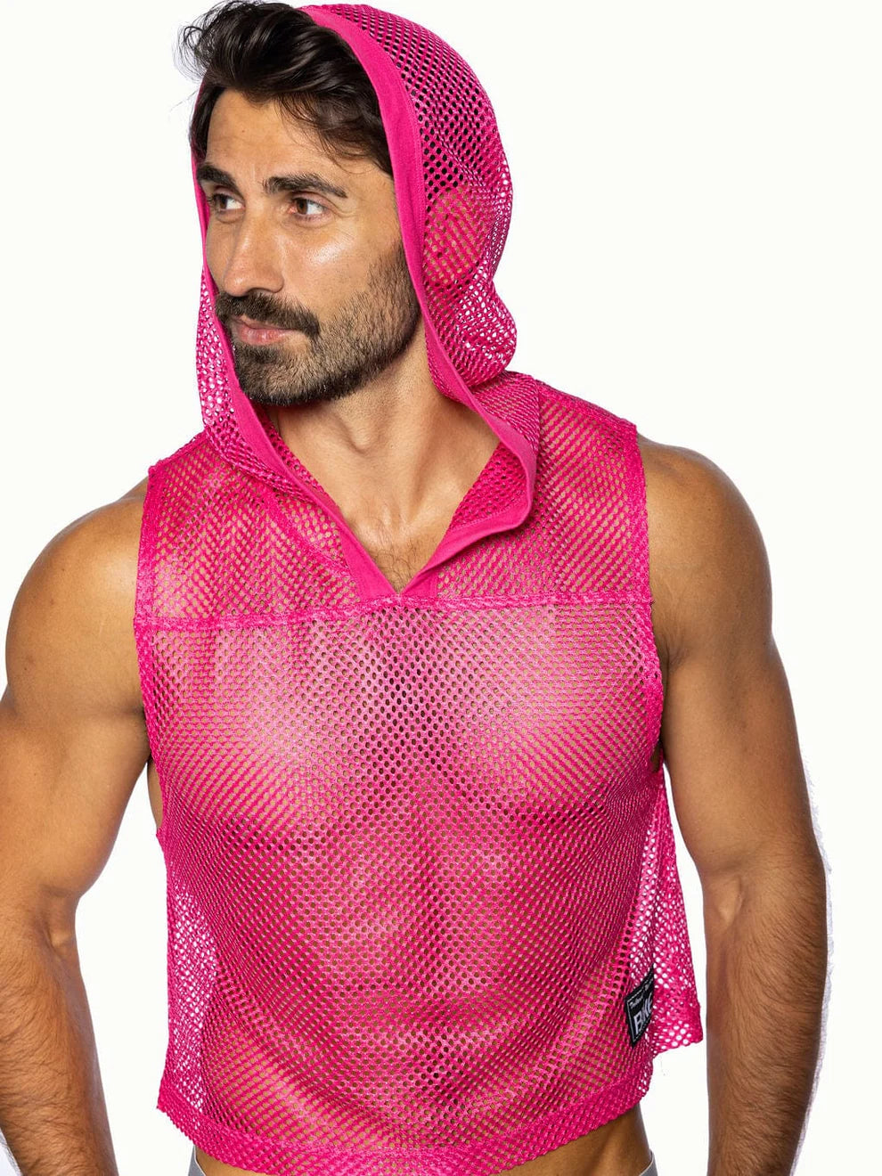 BIKE HOODED MESH PRACTICE JERSEY - HOT PINK