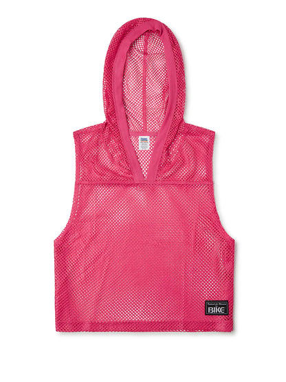 BIKE HOODED MESH PRACTICE JERSEY - HOT PINK
