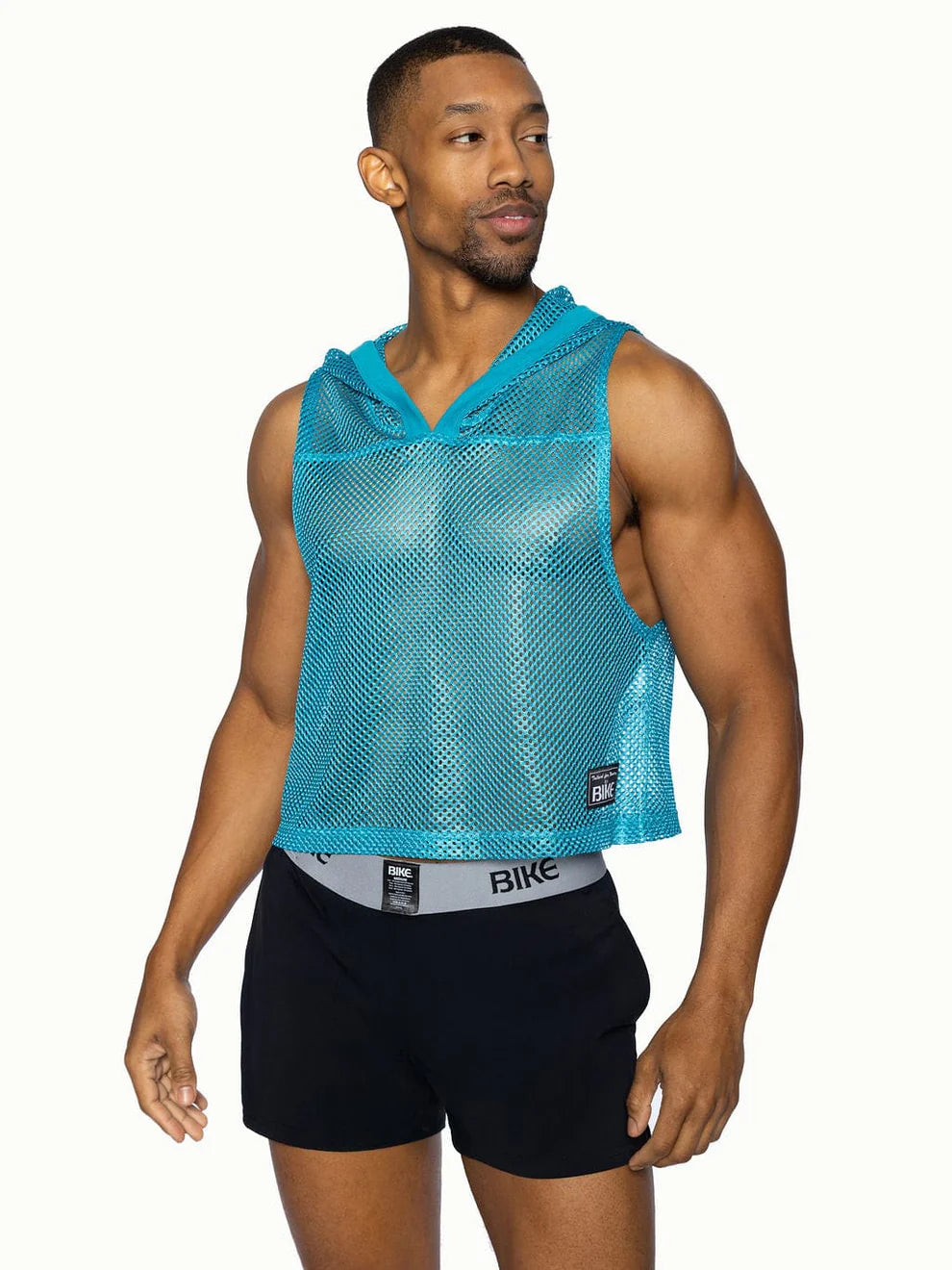BIKE HOODED MESH PRACTICE JERSEY - TEAL