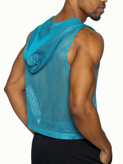 BIKE HOODED MESH PRACTICE JERSEY - TEAL