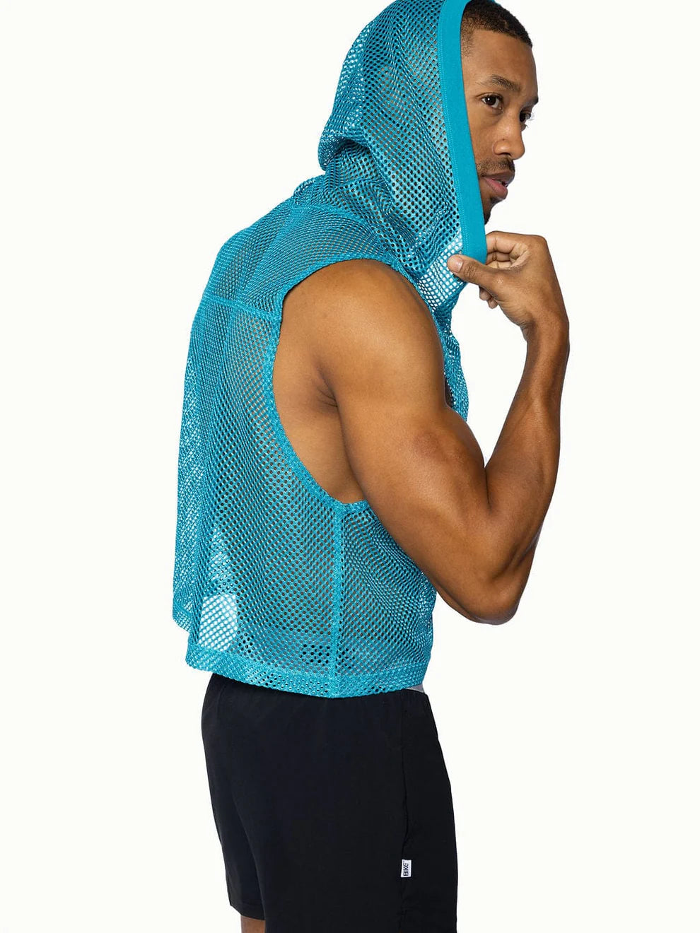 BIKE HOODED MESH PRACTICE JERSEY - TEAL