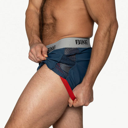 BIKE PEEK-A-BOO JOCK SHORTS - NAVY