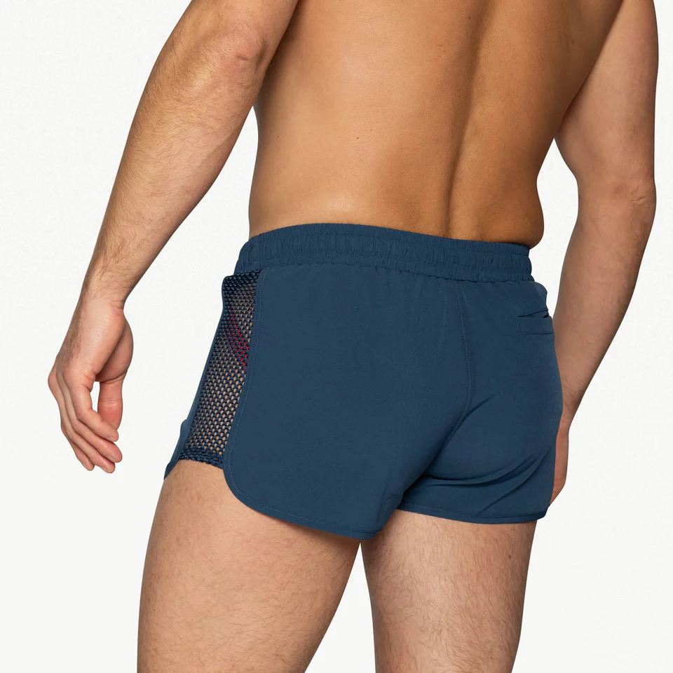 BIKE PEEK-A-BOO JOCK SWIM TRUNK - NAVY