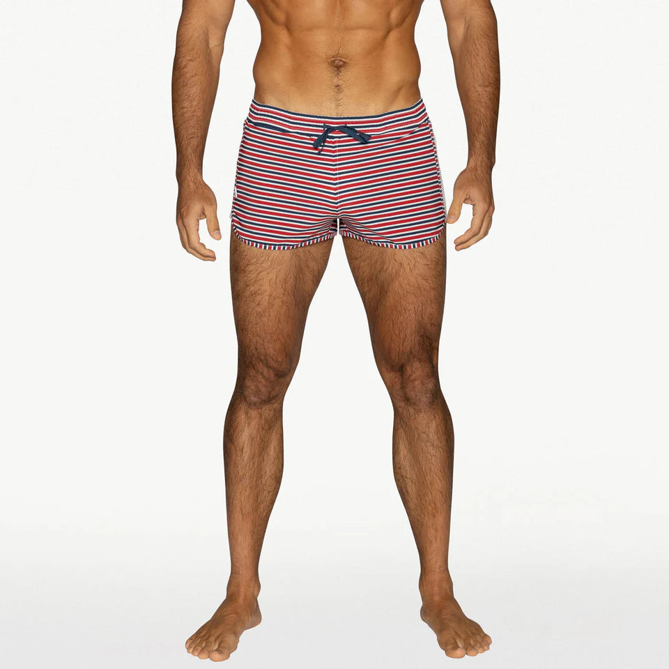 BIKE PEEK-A-BOO JOCK SWIM TRUNK - SAILOR STRIPE