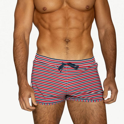 BIKE PEEK-A-BOO JOCK SWIM TRUNK - SAILOR STRIPE