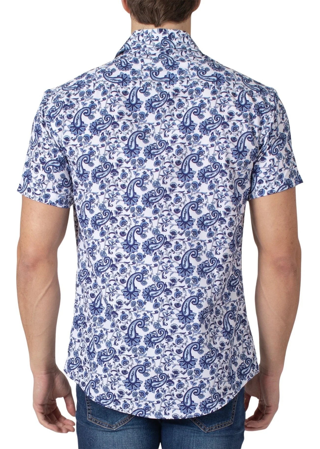 BESPOKE FILIGREE BUTTON DOWN BLUE