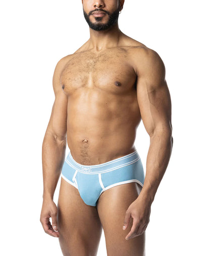 NASTY PIG CORE Y FRONT BRIEF LIGHT TEAL/ WHITE