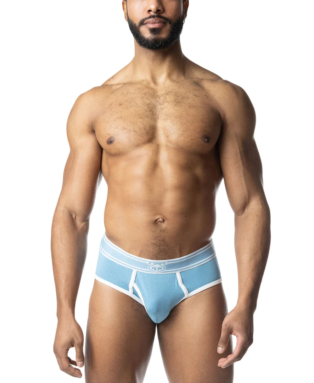 NASTY PIG CORE Y FRONT BRIEF LIGHT TEAL/ WHITE