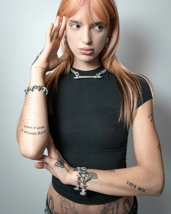 RARE ROMANCE SPIKE BARBELL STATEMENT CHAIN