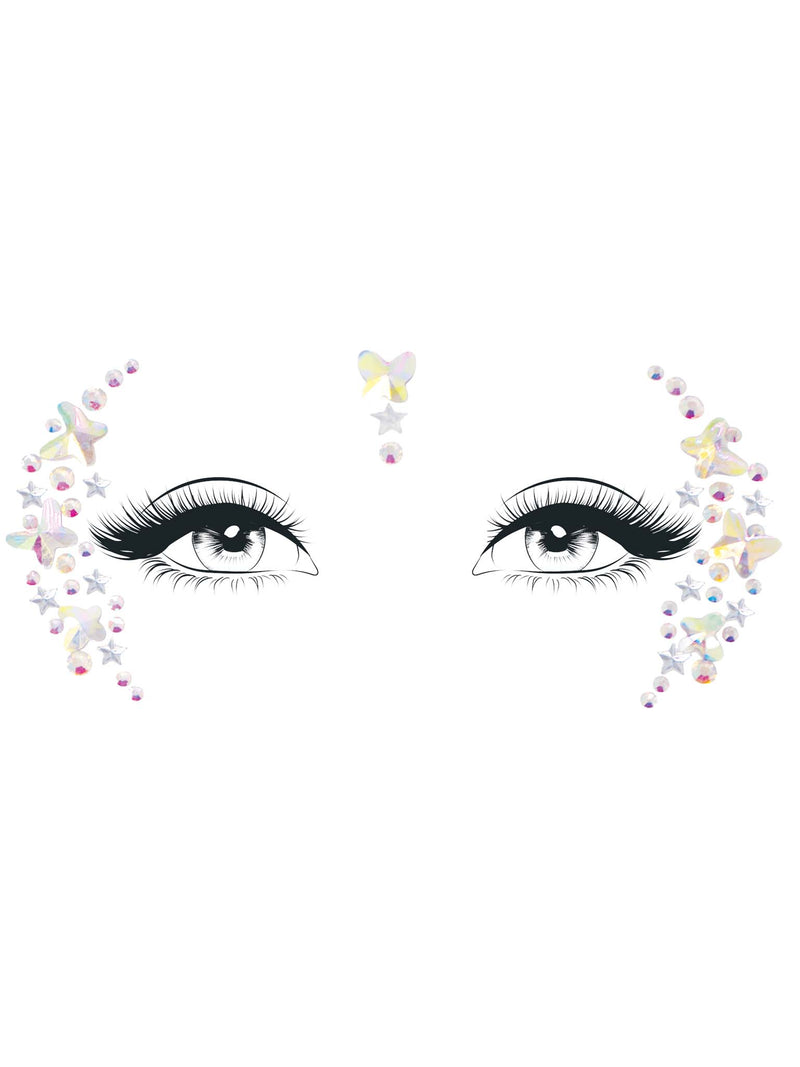 LEG AVENUE ELERA FACE JEWELS STICKER - CLEAR