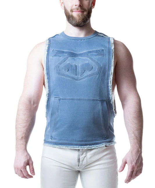 NASTY PIG EMBOSS BRANDMARK SHREDDER TANK - MIRAGE BLUE