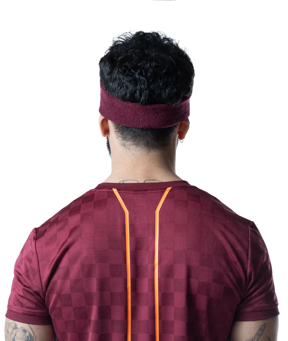 NASTY PIG NOUT SWEAT BAND - BURGUNDY/ VIBRANT ORANGE