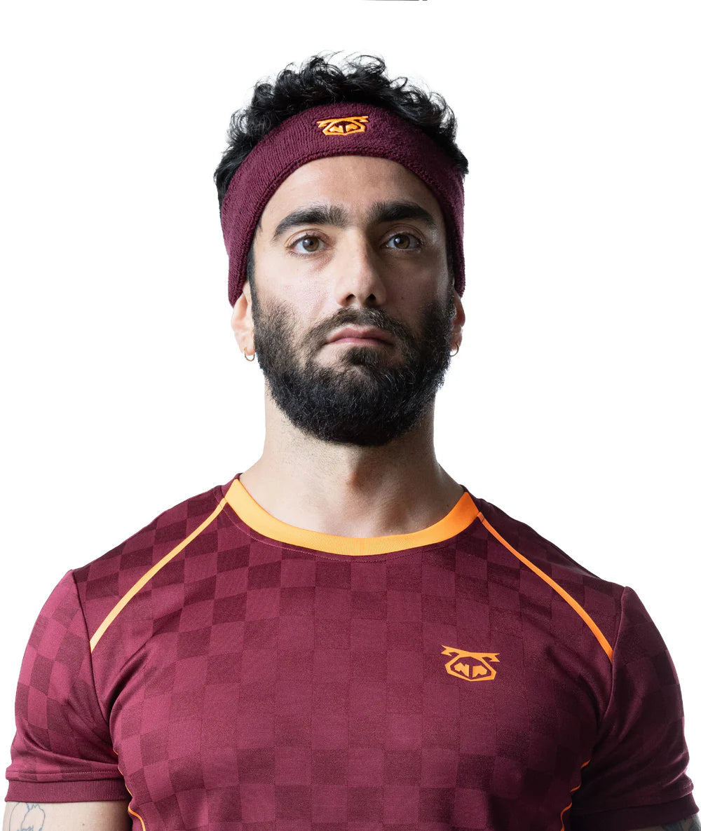 NASTY PIG NOUT SWEAT BAND - BURGUNDY/ VIBRANT ORANGE