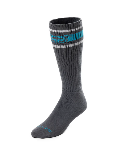 NASTY PIG HOOK'D UP SOCKS - LIGHT GRAY/TEAL/WHITE