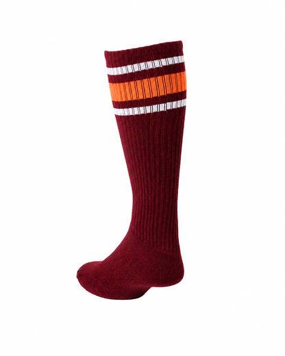 NASTY PIG HOOK'D UP SOCKS 3.0 - BURGUNDY/ VIBRANT ORANGE