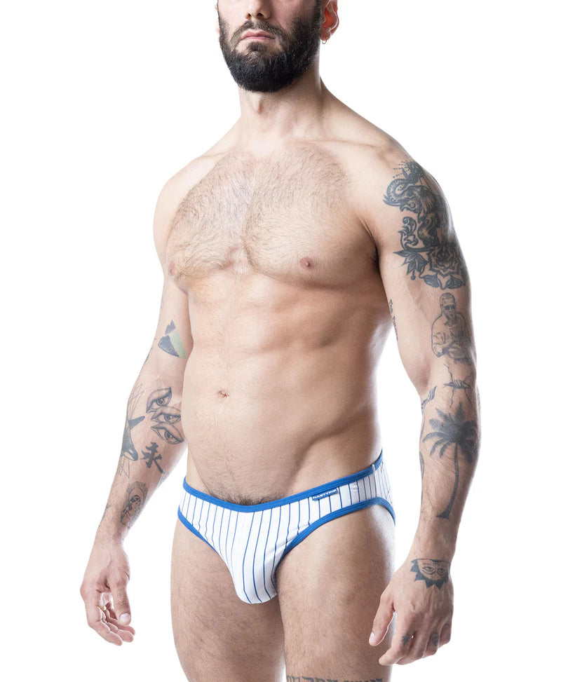 NASTY PIG THIRD BASE LOW RISE BRIEF - WHITE/ QUARTZ BLUE