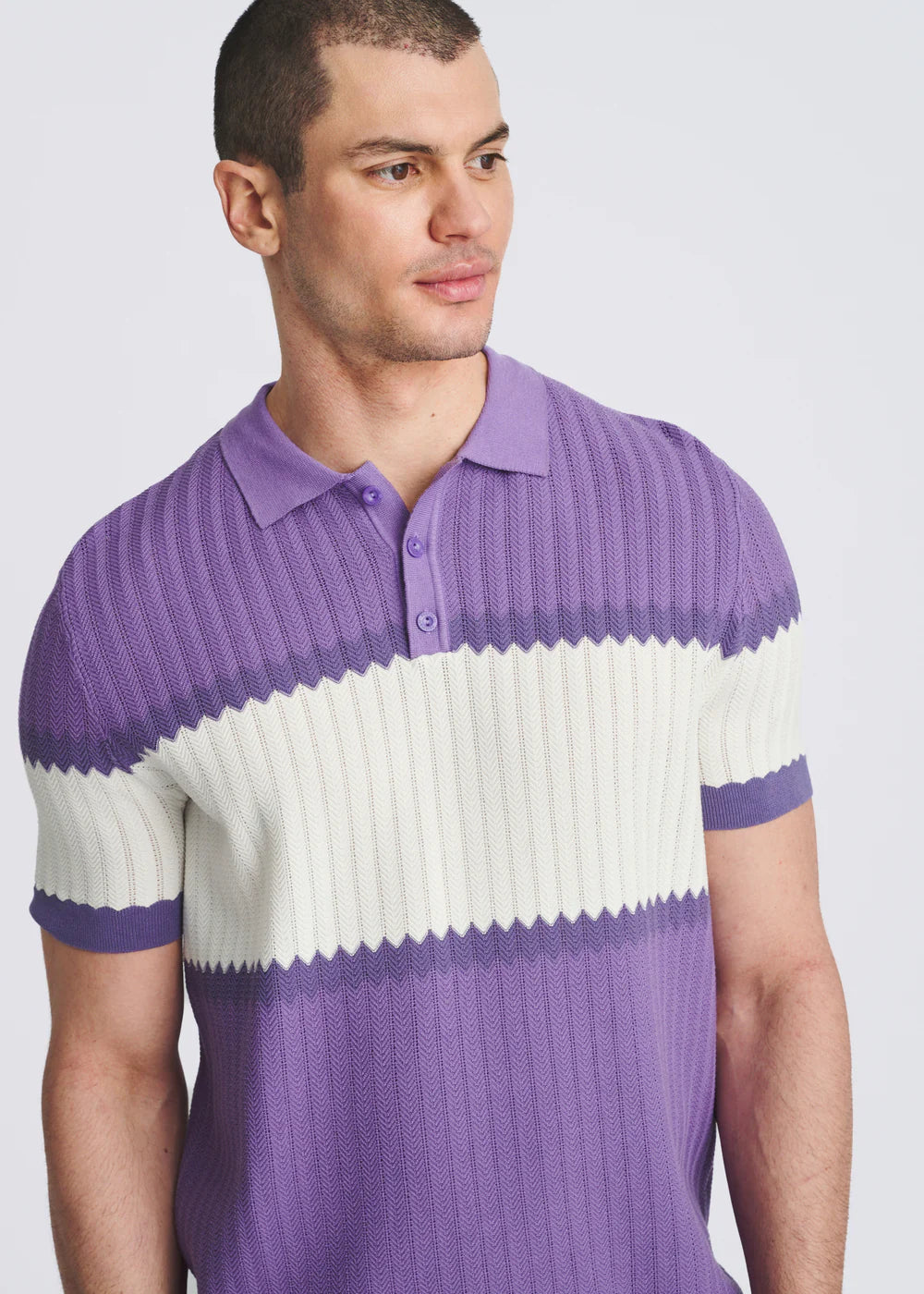 POSTMARC KNIT POLO - ORCHID/ PURPLE