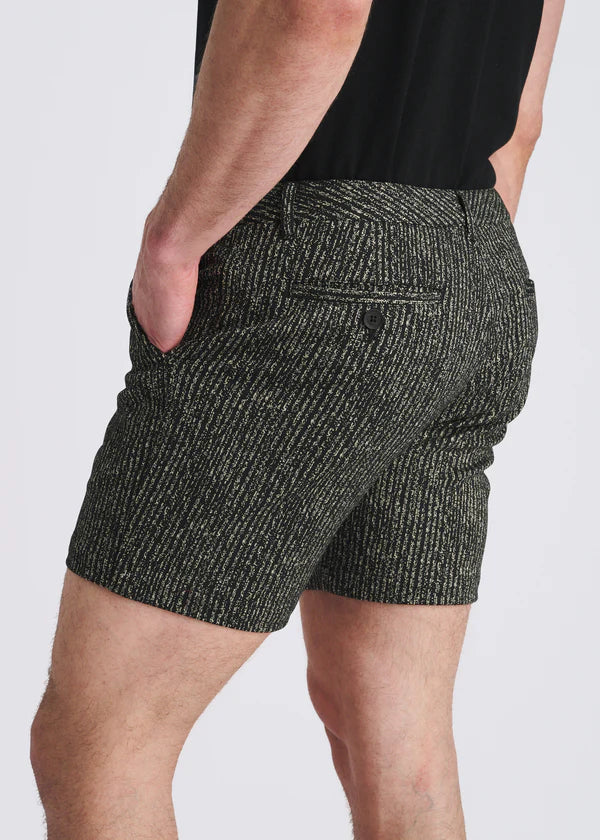 POSTMARC JACQUARD HERRINGBONE 6" CHINO SHORTS - BLACK