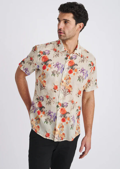 POSTMARC LINEN/ TENCEL BUTTON DOWN - PERSIMMON/ PURPLE