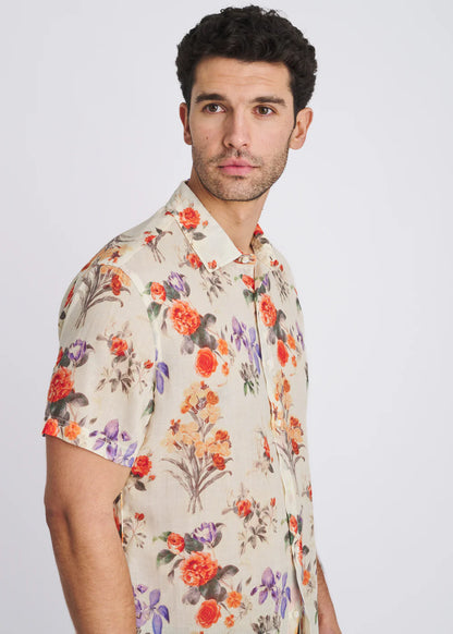 POSTMARC LINEN/ TENCEL BUTTON DOWN - PERSIMMON/ PURPLE