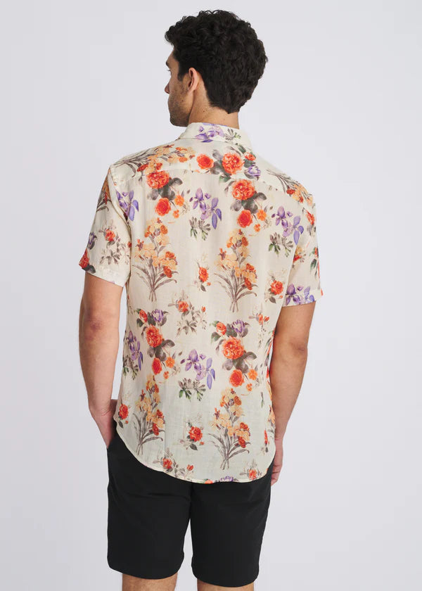 POSTMARC LINEN/ TENCEL BUTTON DOWN - PERSIMMON/ PURPLE