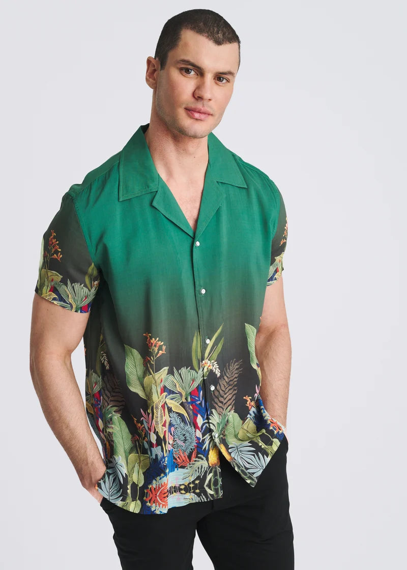 POSTMARC MODAL BORDER FAUNA SHORT SLEEVE - EMERALD