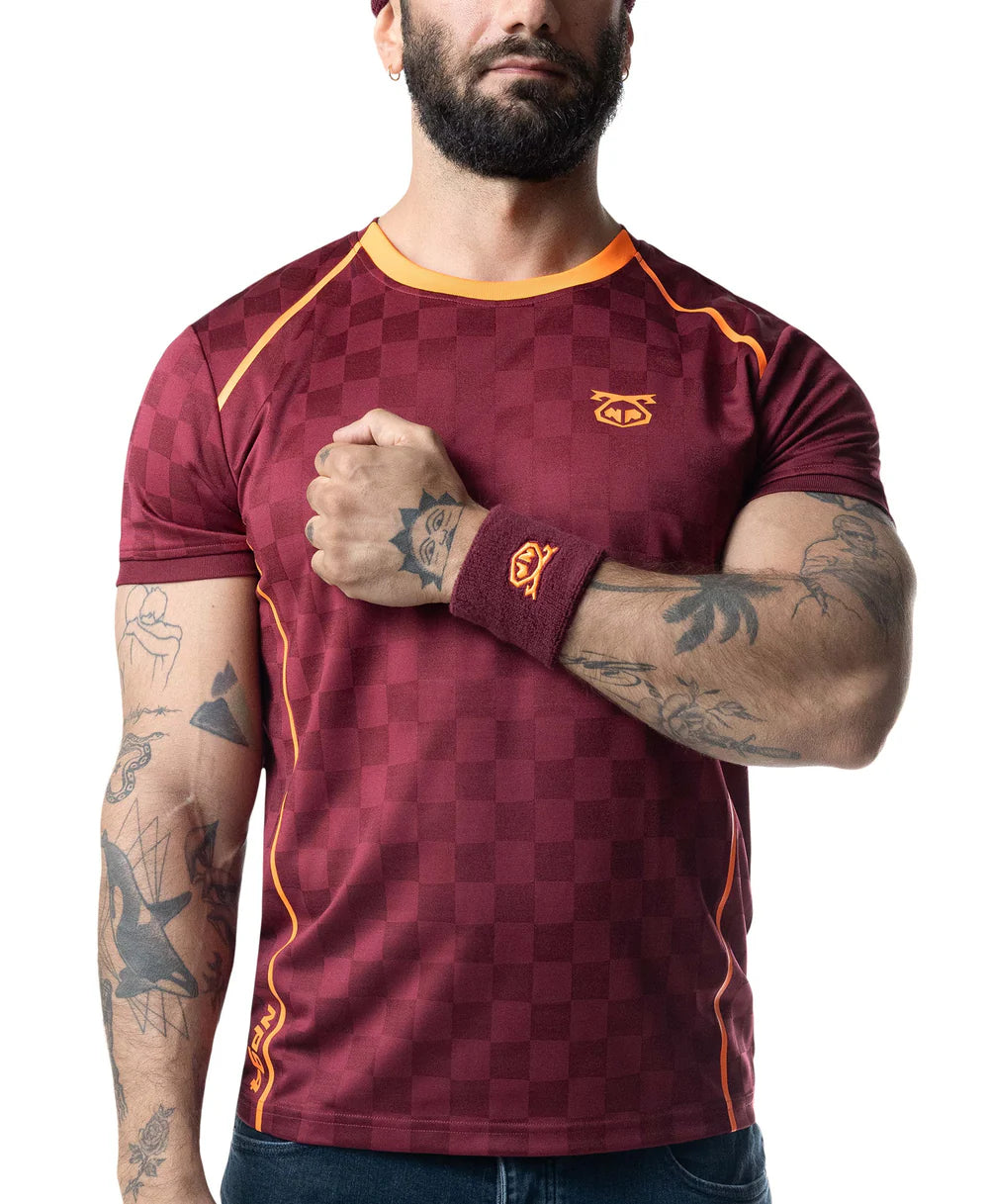 NASTY PIG SNOUT ARM BAND - BURGUNDY/ VIBRANT ORANGE