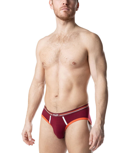 NASTY PIG RIVAL CLASSIC BRIEF BURGANDY/ VIBRANT ORANGE
