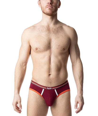 NASTY PIG RIVAL CLASSIC BRIEF BURGANDY/ VIBRANT ORANGE
