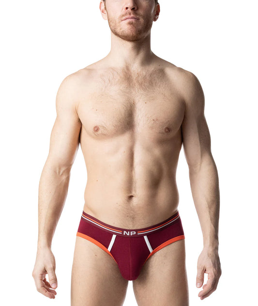 NASTY PIG RIVAL CLASSIC BRIEF BURGANDY/ VIBRANT ORANGE