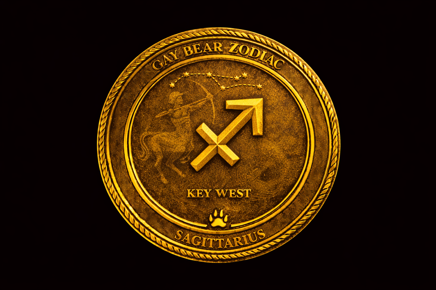 GAY BEAR ZODIAC - CHALLENGE COIN - SAGITTARIUS
