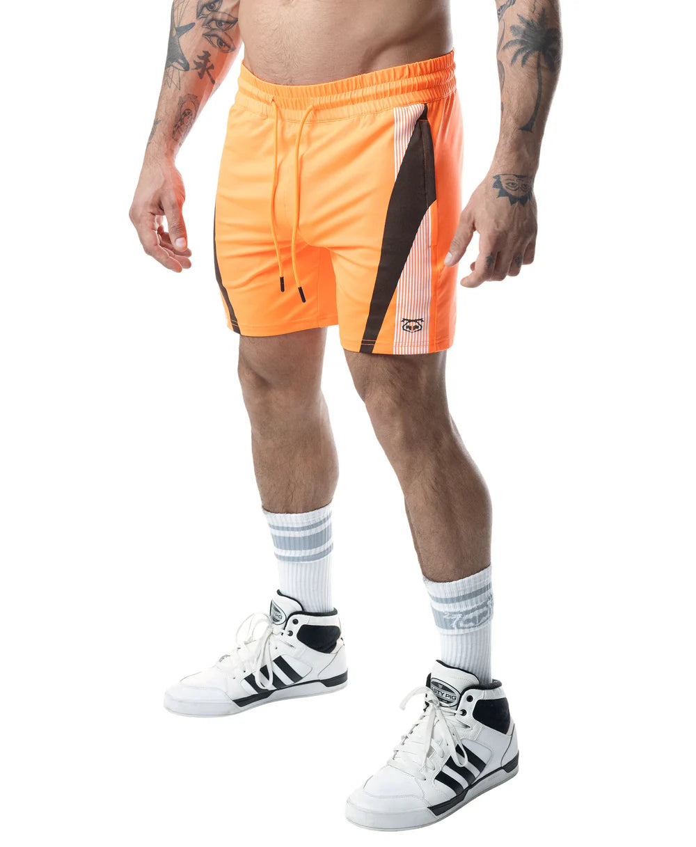 NASTY PIG HYPER RUGBY SHORTS VIBRANT ORANGE/ WHITE/ BLACK