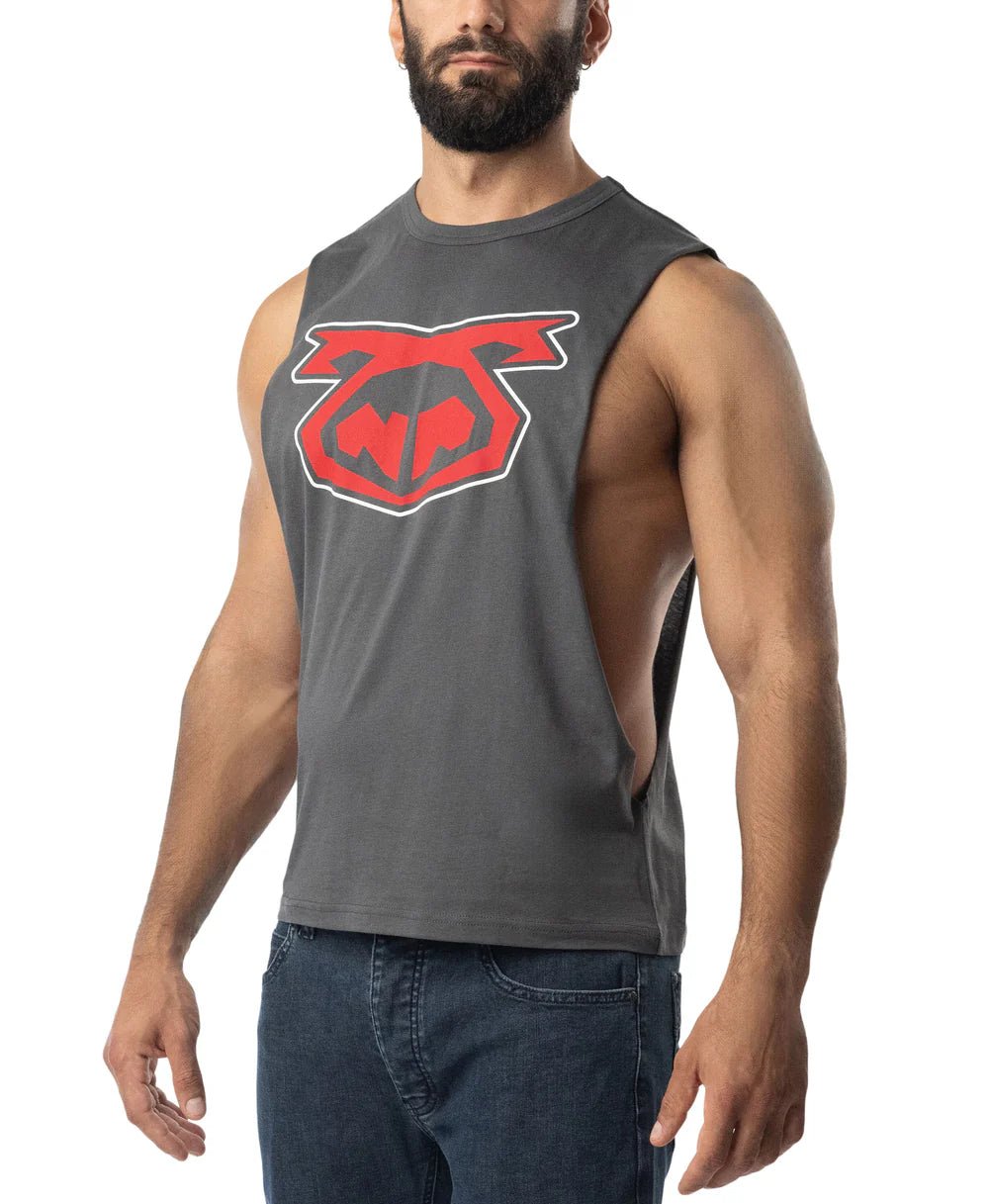 NASTY PIG BRANDMARK SHREDDER TANK 3.0 - CHARCOAL GREY/ RED