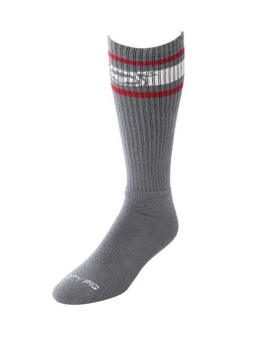 NASTY PIG HOOK'D UP SPORT SOCK 3.0 CHARCOAL - GREY/RED/WHITE