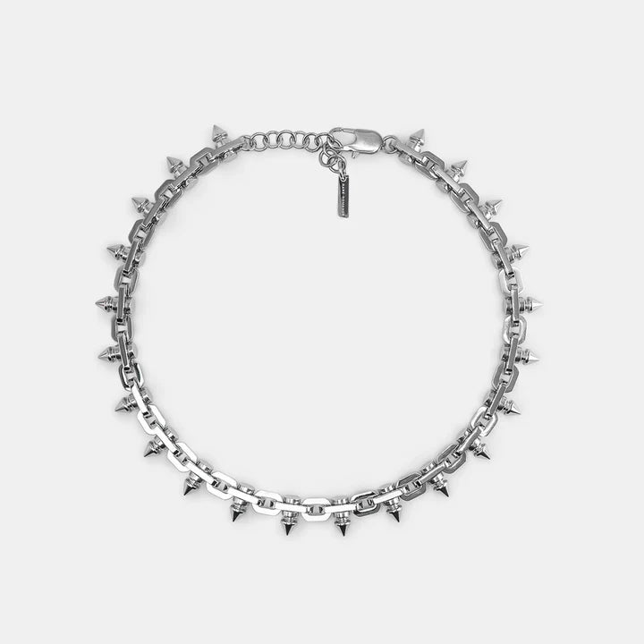 RARE ROMANCE SPIKED OUT CHAIN SILVER