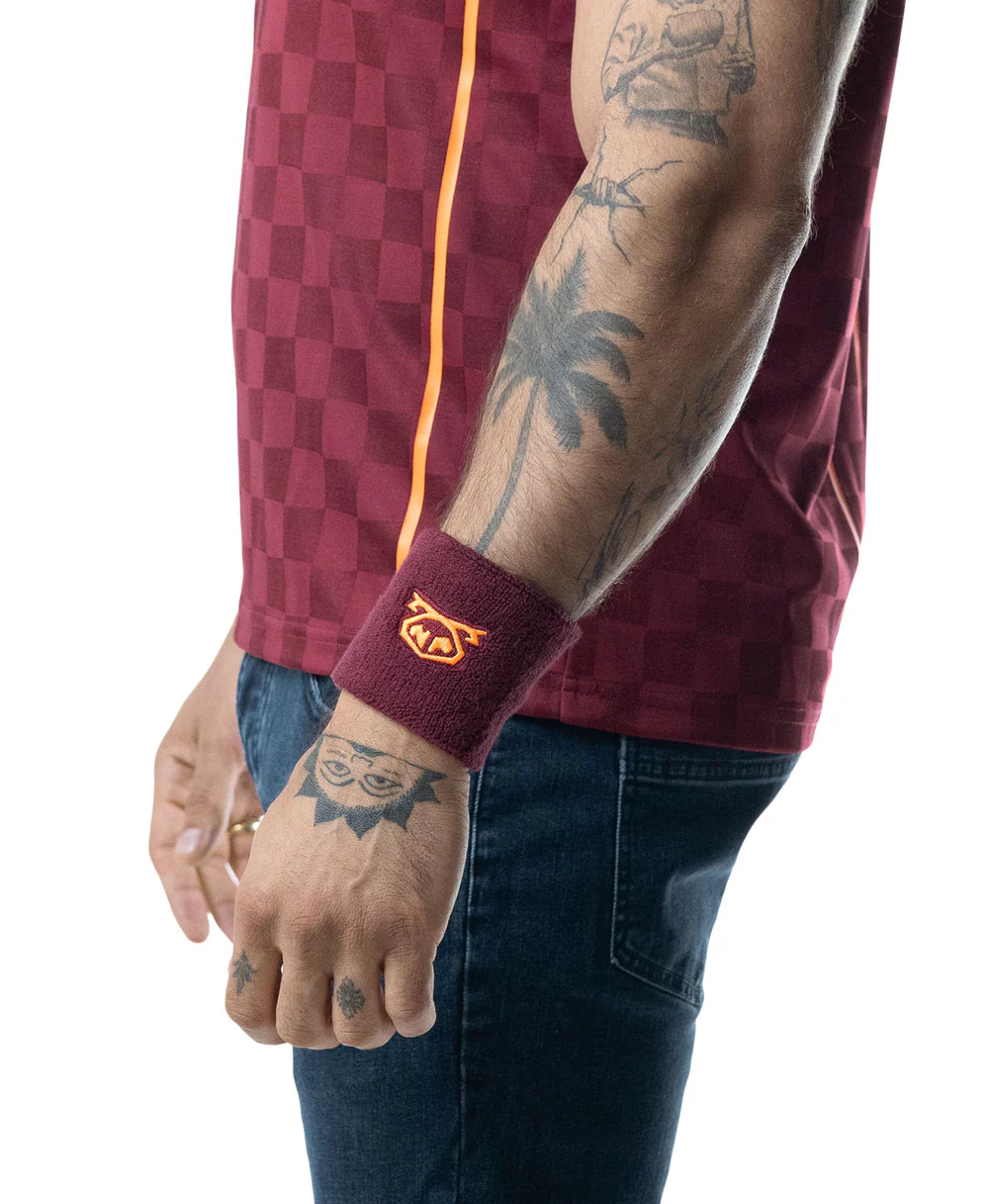NASTY PIG SNOUT ARM BAND - BURGUNDY/ VIBRANT ORANGE
